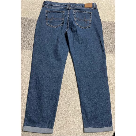 Levi's Denizen Boyfriend Jeans Womens 6 (34 x 25) Blue Straight Leg Cuffed Legs - Picture 9 of 10